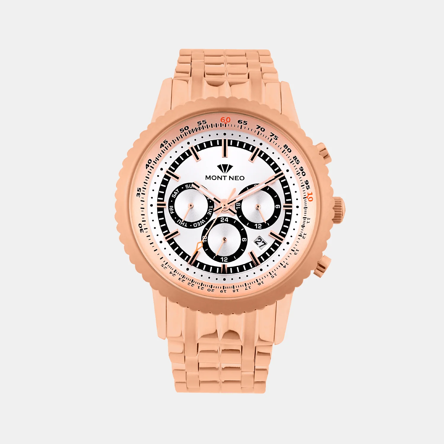Men Quartz Silver Dial Multi-Function Metal Watch 3513M-M3303 - Image 2