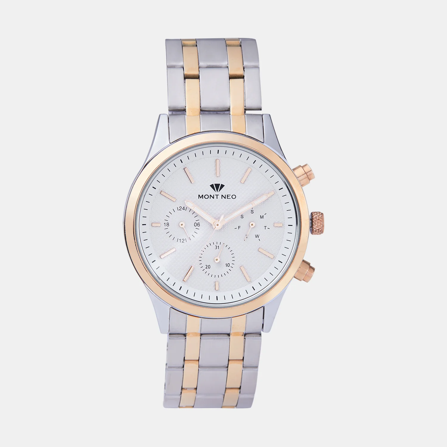 Men Quartz Silver Dial Multi-Function Metal Watch 8018M-M1303 - Image 3