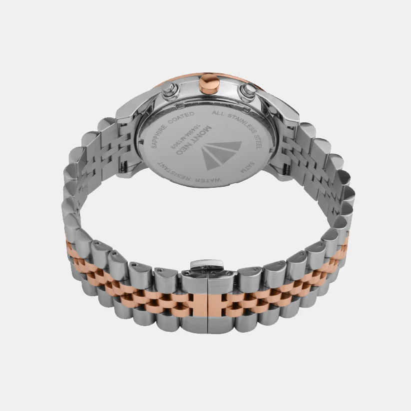 Men Quartz Silver Dial Multi-Function Stainless Steel Watch 1049M-M1303 - Image 5