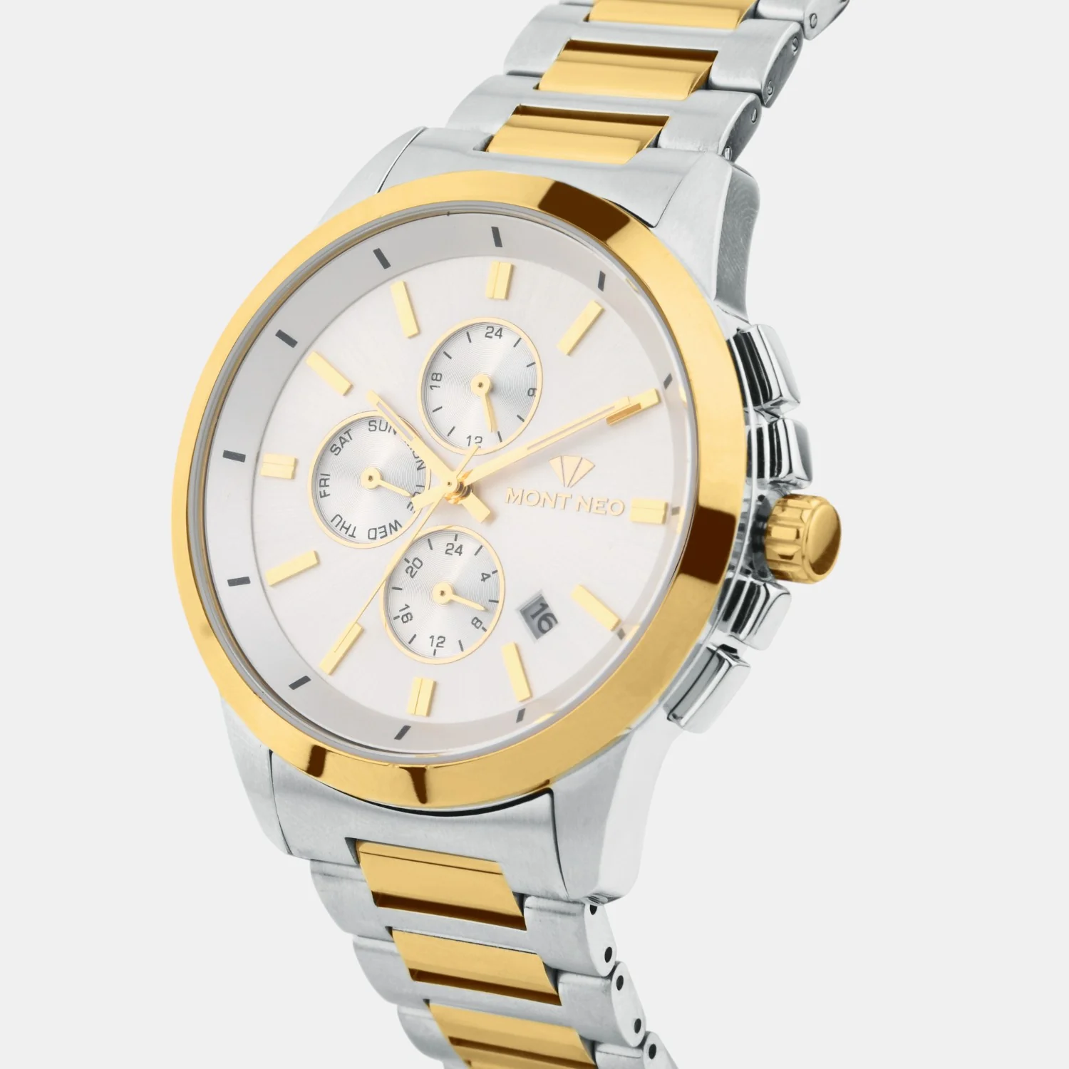 Men Quartz Silver Dial Multi-Function Stainless Steel Watch G1051M-M1203 - Image 2
