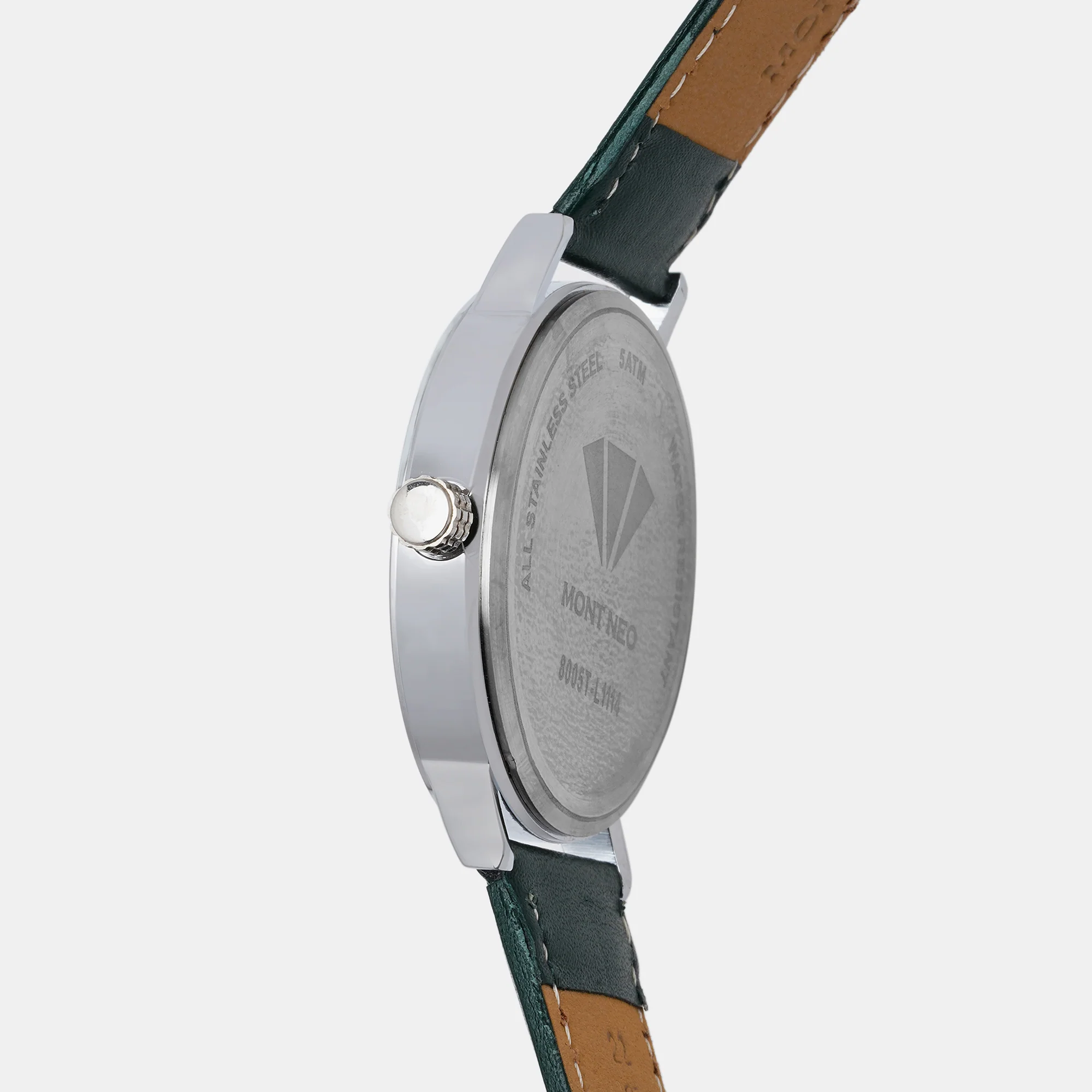 Men Quartz White Dial Analog Leather Watch 8005T-L1114 - Image 4
