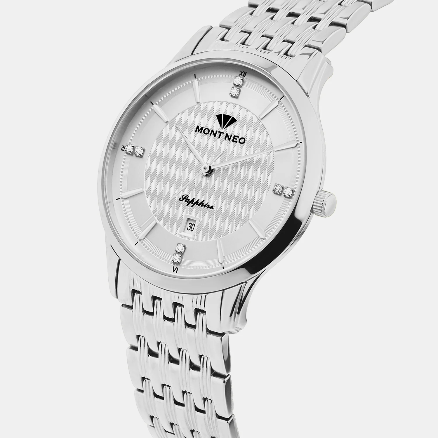 Men Quartz White Dial Analog Metal Watch 8502E-M1114 - Image 2