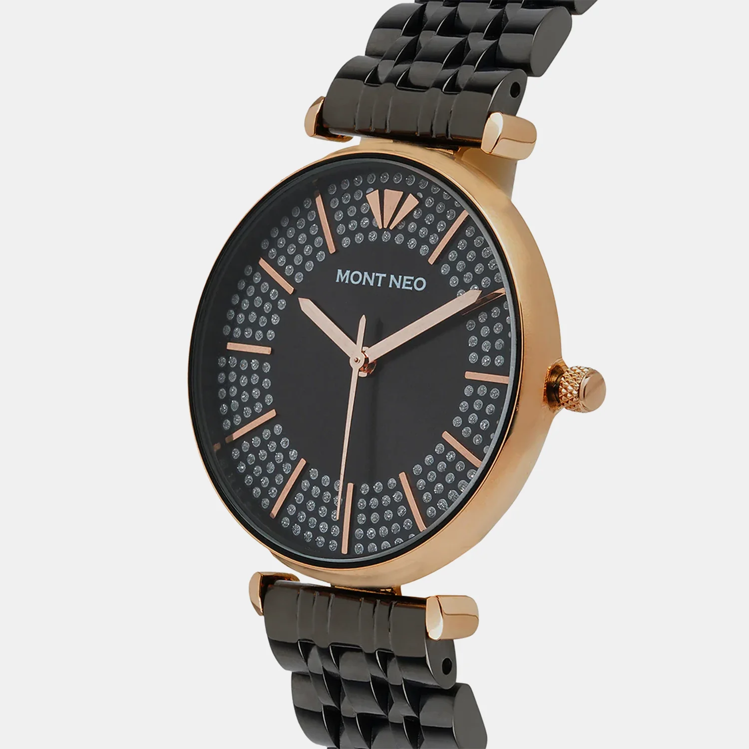 Women Quartz Black Dial Analog Stainless Steel Watch 9001T-M4404 - Image 2