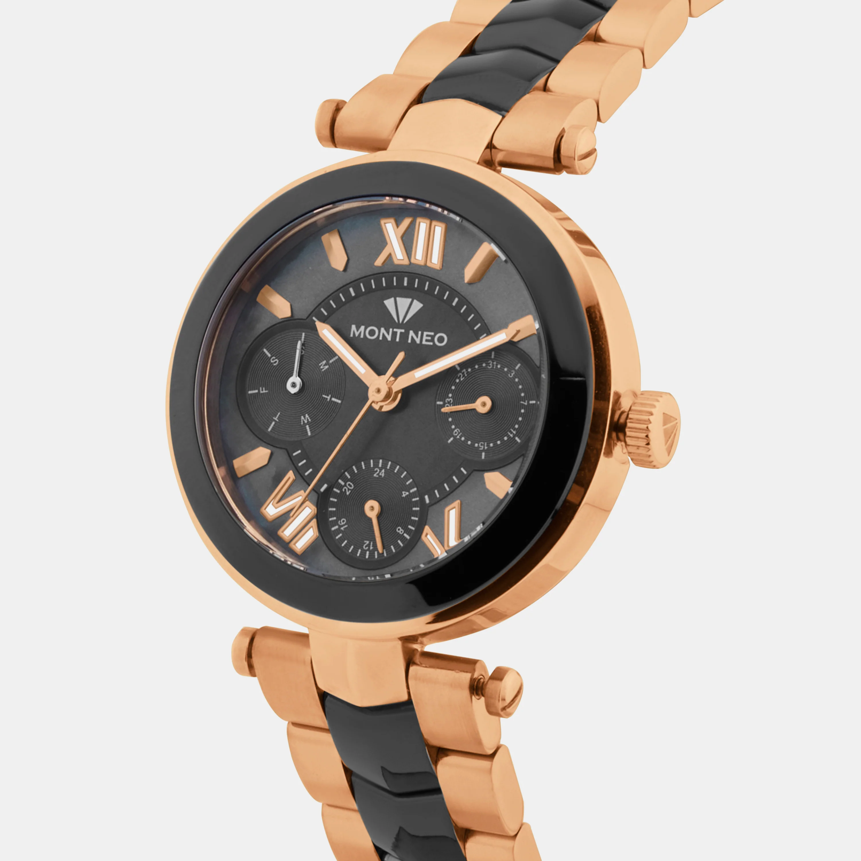 Women Quartz Black Dial Multi-Function Stainless Steel Watch 4507M-M3404 - Image 4