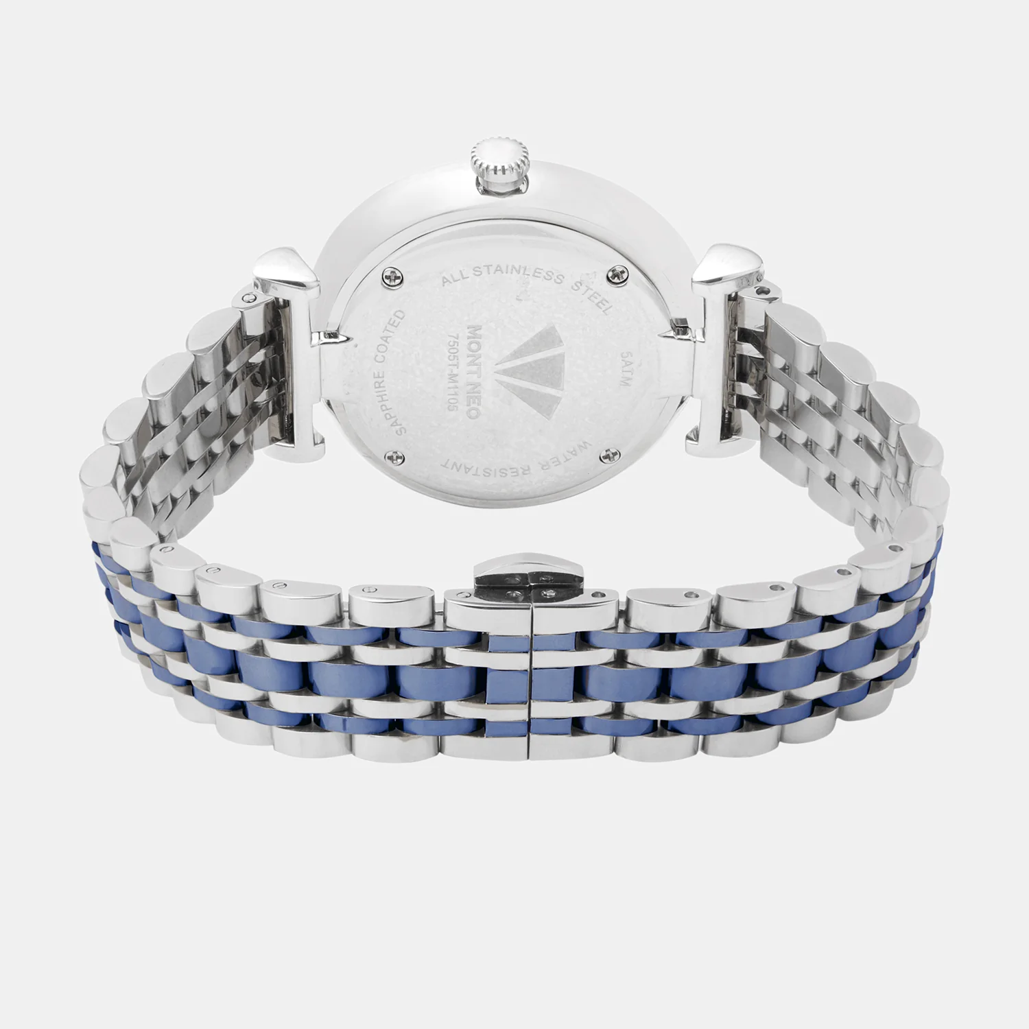 Women Quartz Blue Dial Analog Metal Watch 7505T-M1105 - Image 3