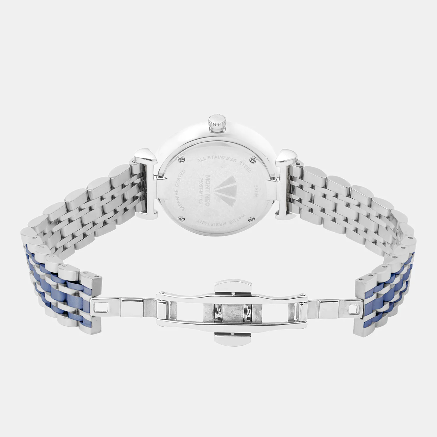 Women Quartz Blue Dial Analog Metal Watch 7505T-M1105 - Image 4