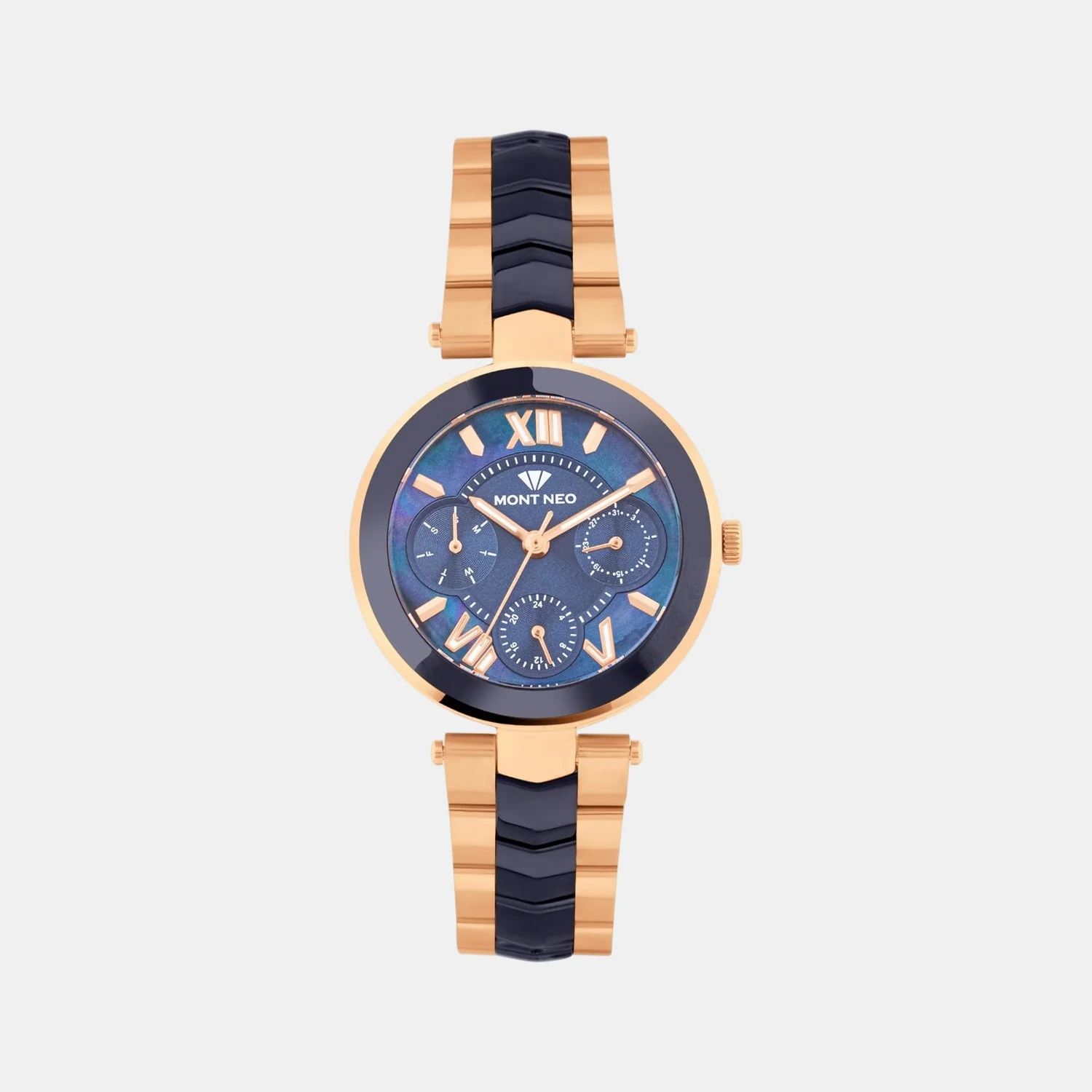 Women Quartz Blue Dial Analog Stainless Steel Watch 4507M-M3505