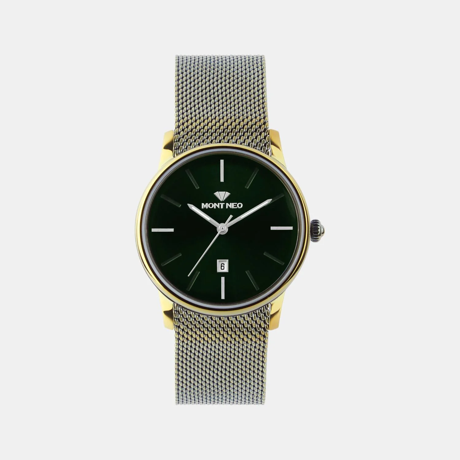 Women Quartz Green Dial Analog Mesh Watch L1052E-B101014 - Image 2