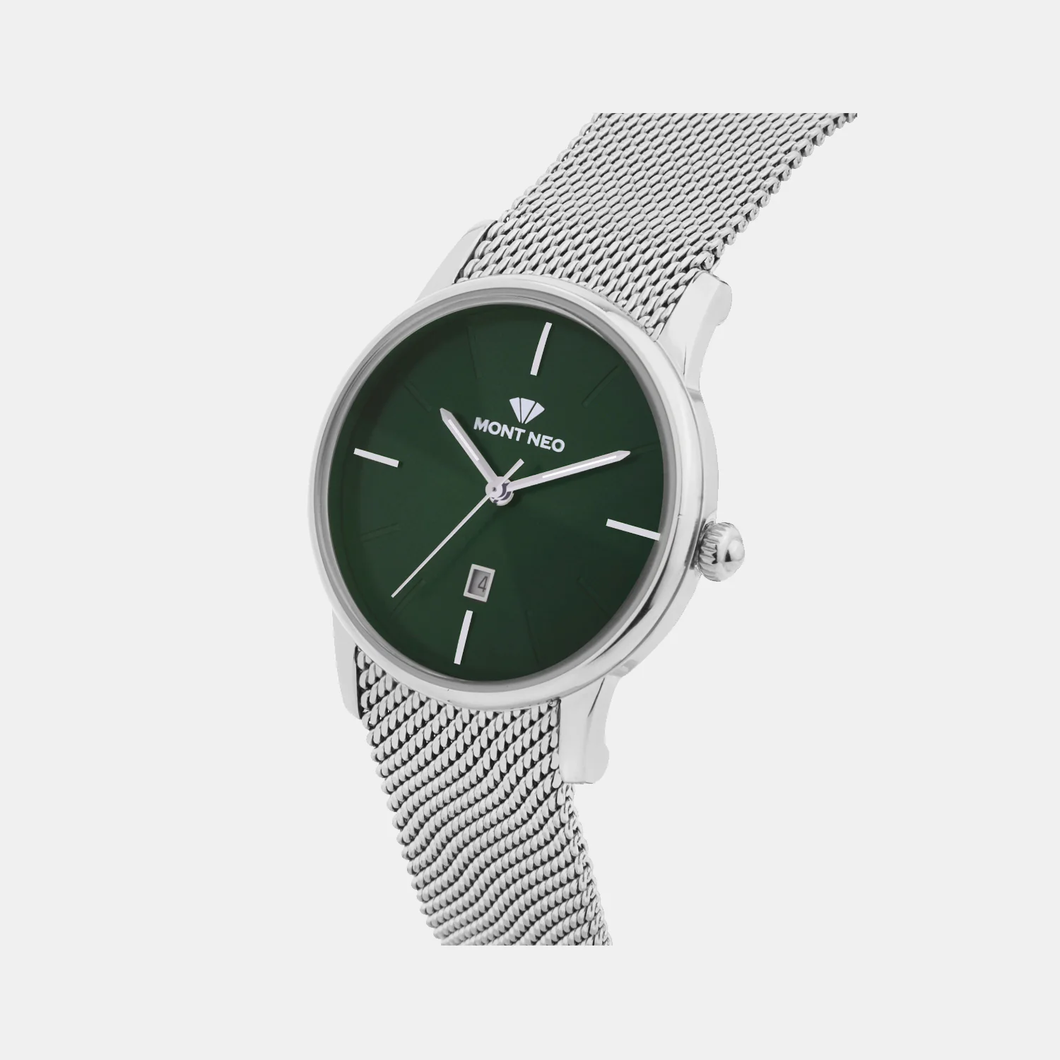 Women Quartz Green Dial Analog Mesh Watch L1052E-B1114 - Image 3