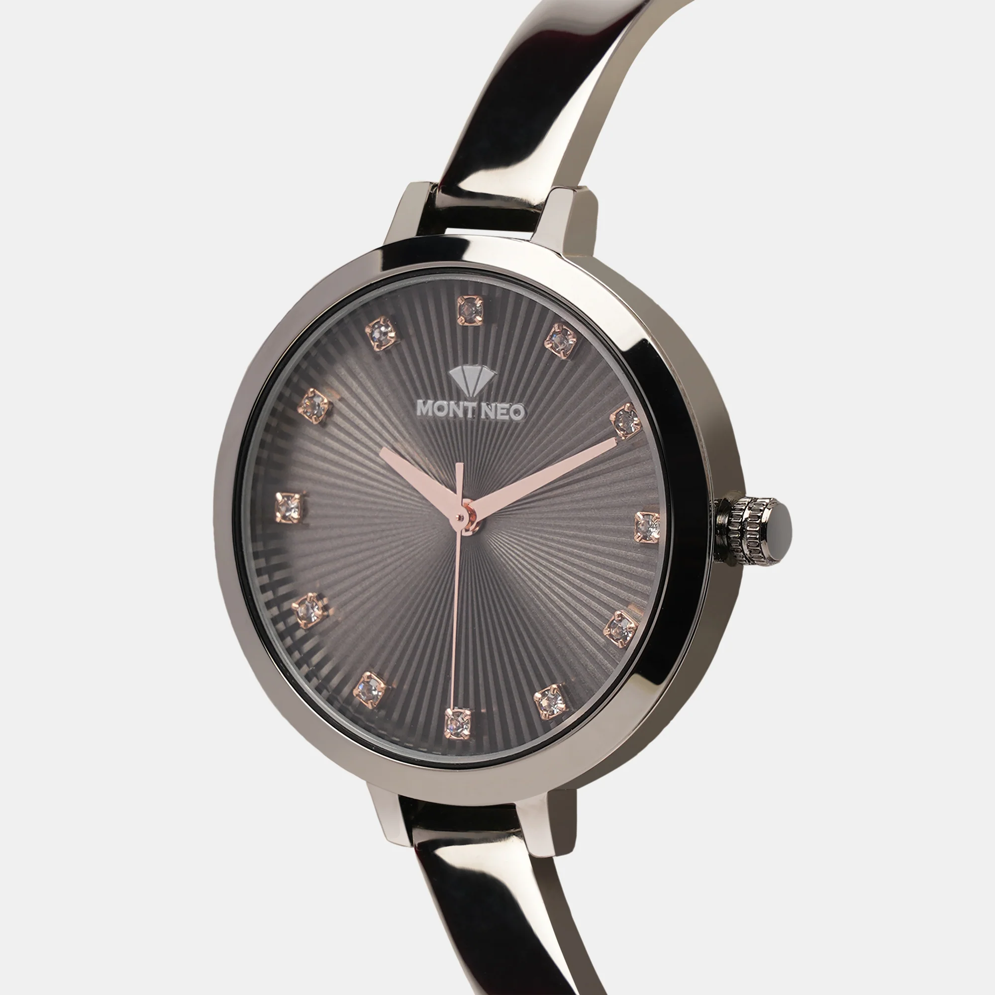 Women Quartz Grey Dial Analog Stainless Steel Watch 9004T-M8816 - Image 3
