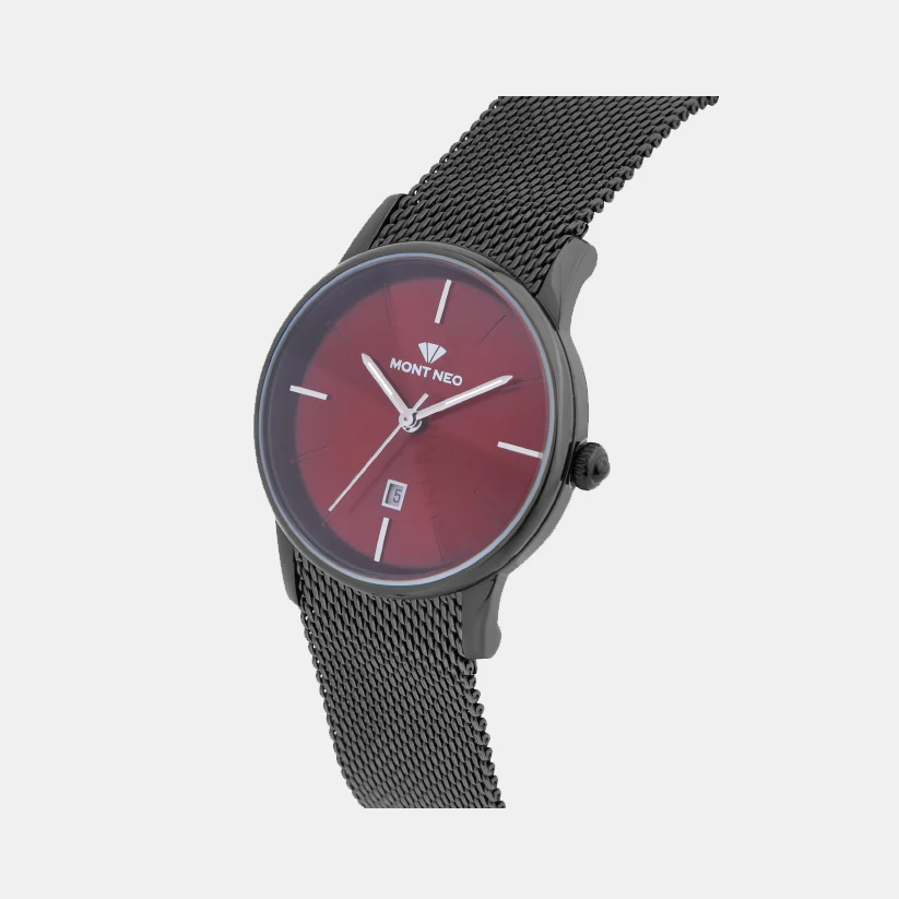 Women Quartz Red Dial Analog Stainless Steel Watch L1052E-B4412 - Image 3