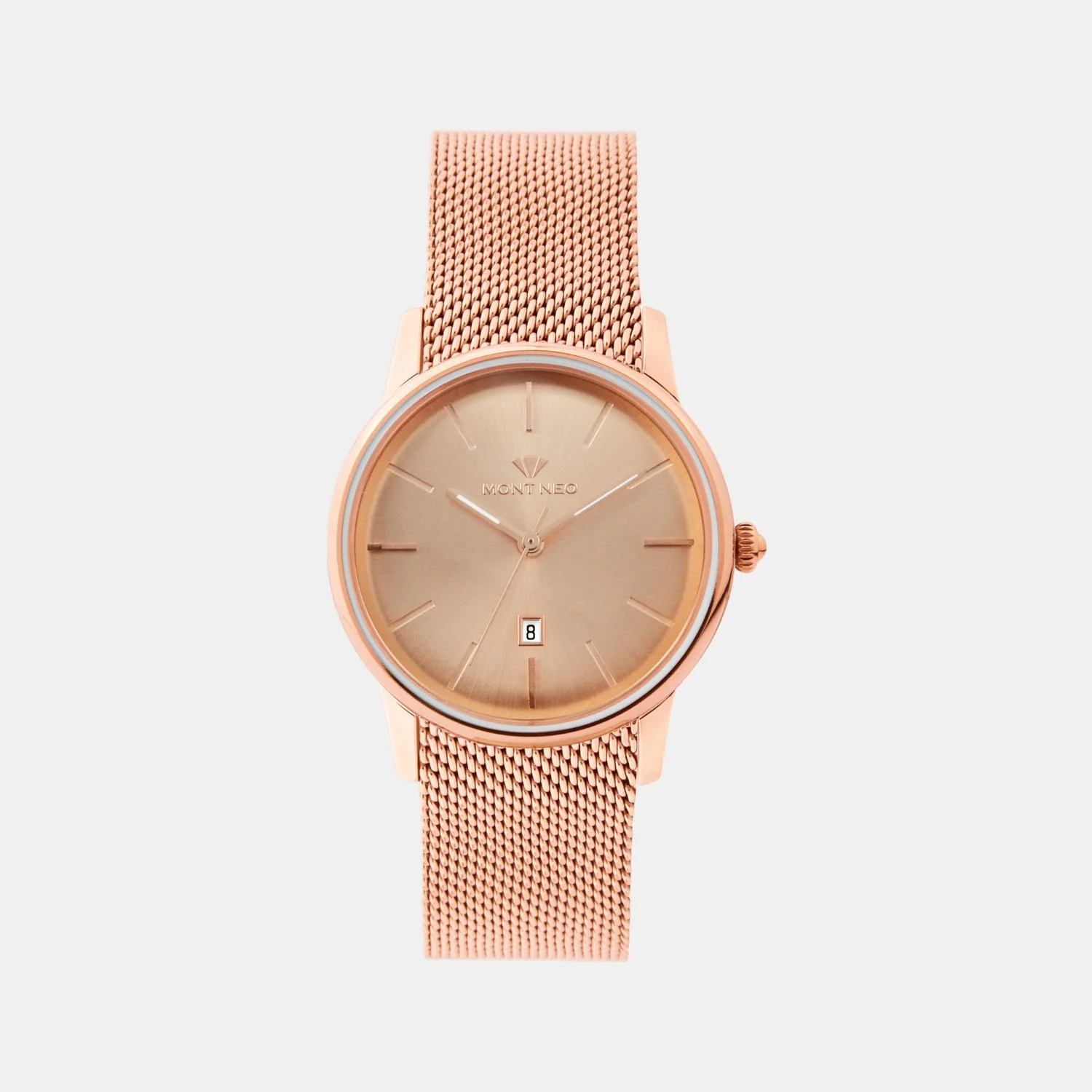 Women Quartz Rose Dial Analog Mesh Watch L1052E-B3307 - Image 2
