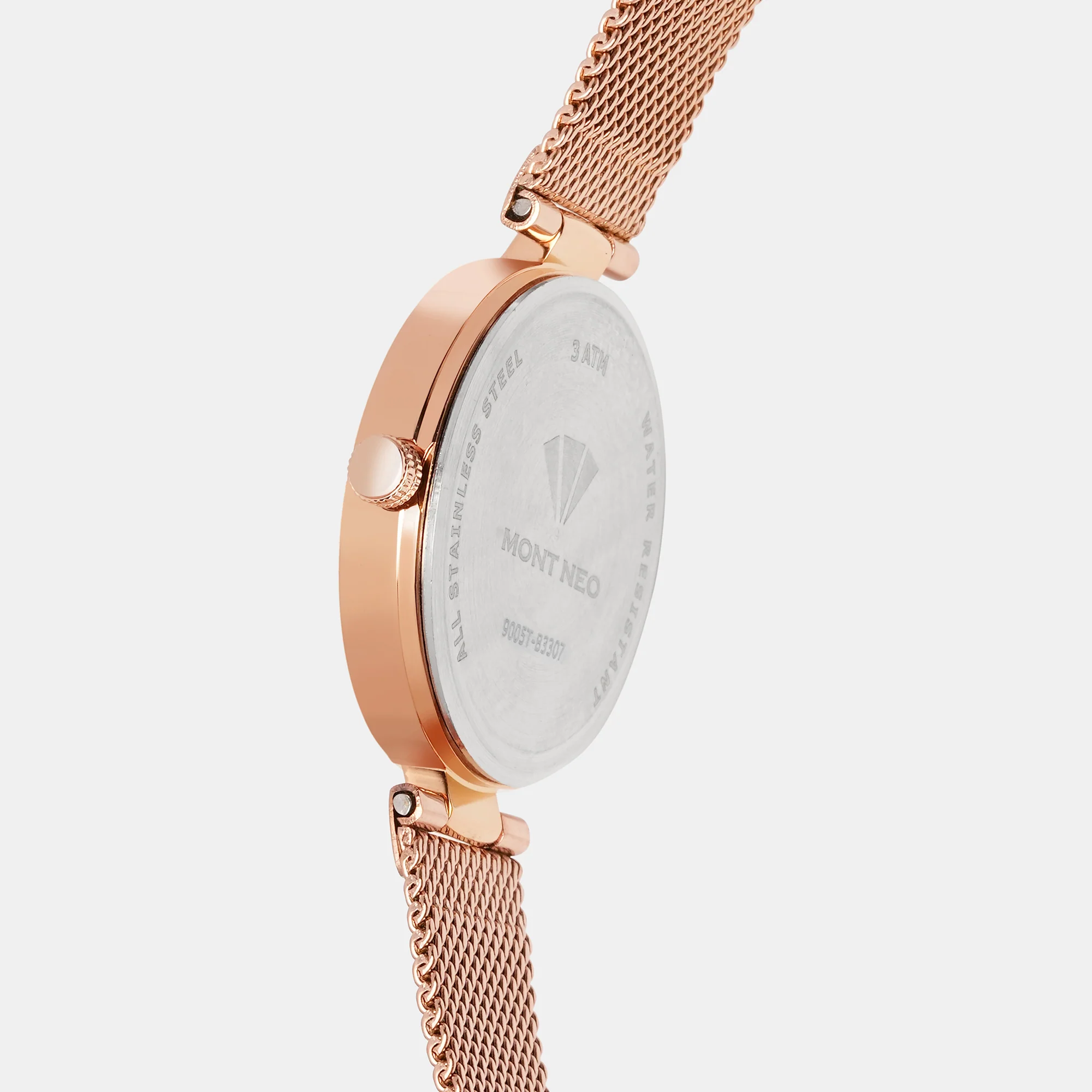 Women Quartz Rose Dial Analog Stainless Steel Watch 9005T-B3307 - Image 3