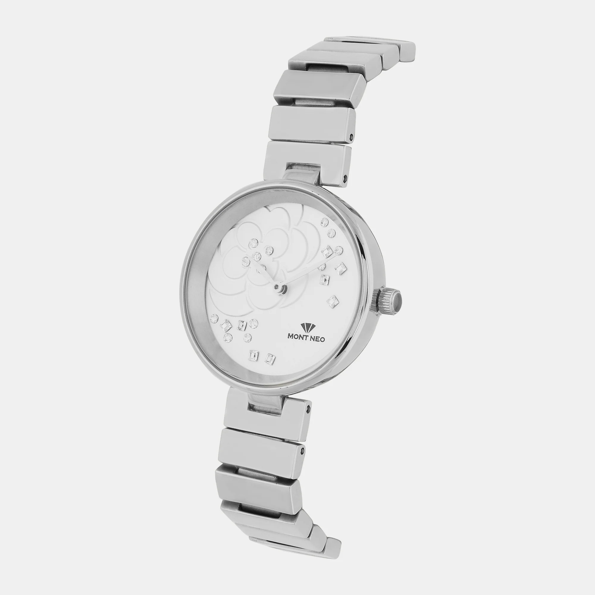Women Quartz Silver Dial Analog Stainless Steel Watch 7504B-M1103 - Image 2
