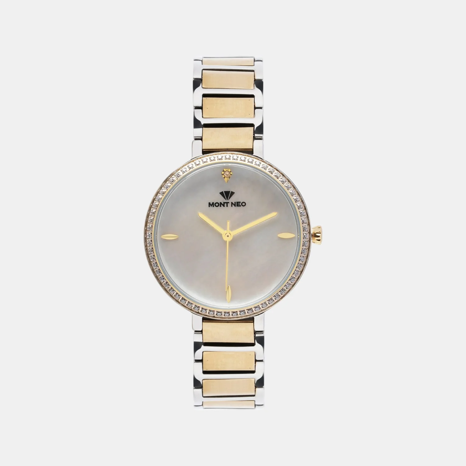 Women Quartz Silver Dial Analog Stainless Steel Watch 7507T-M2201