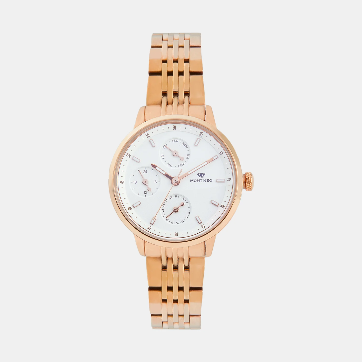 Women Quartz Silver Dial Multi-Function Metal Watch L7005M-M3303 - Image 2