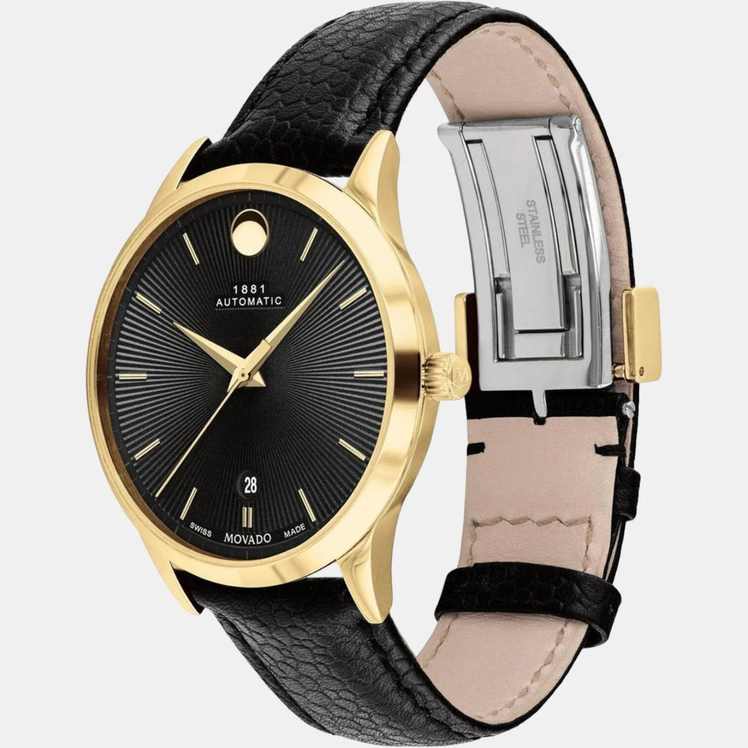1881 Automatic Men Automatic Black Dial Analog Leather Watch 607455 - Image 2