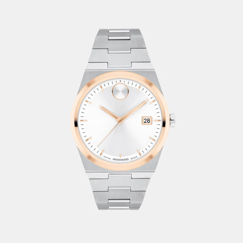 Bold Ceramic Women Quartz White Dial Analog Stainless Steel Watch 3600946