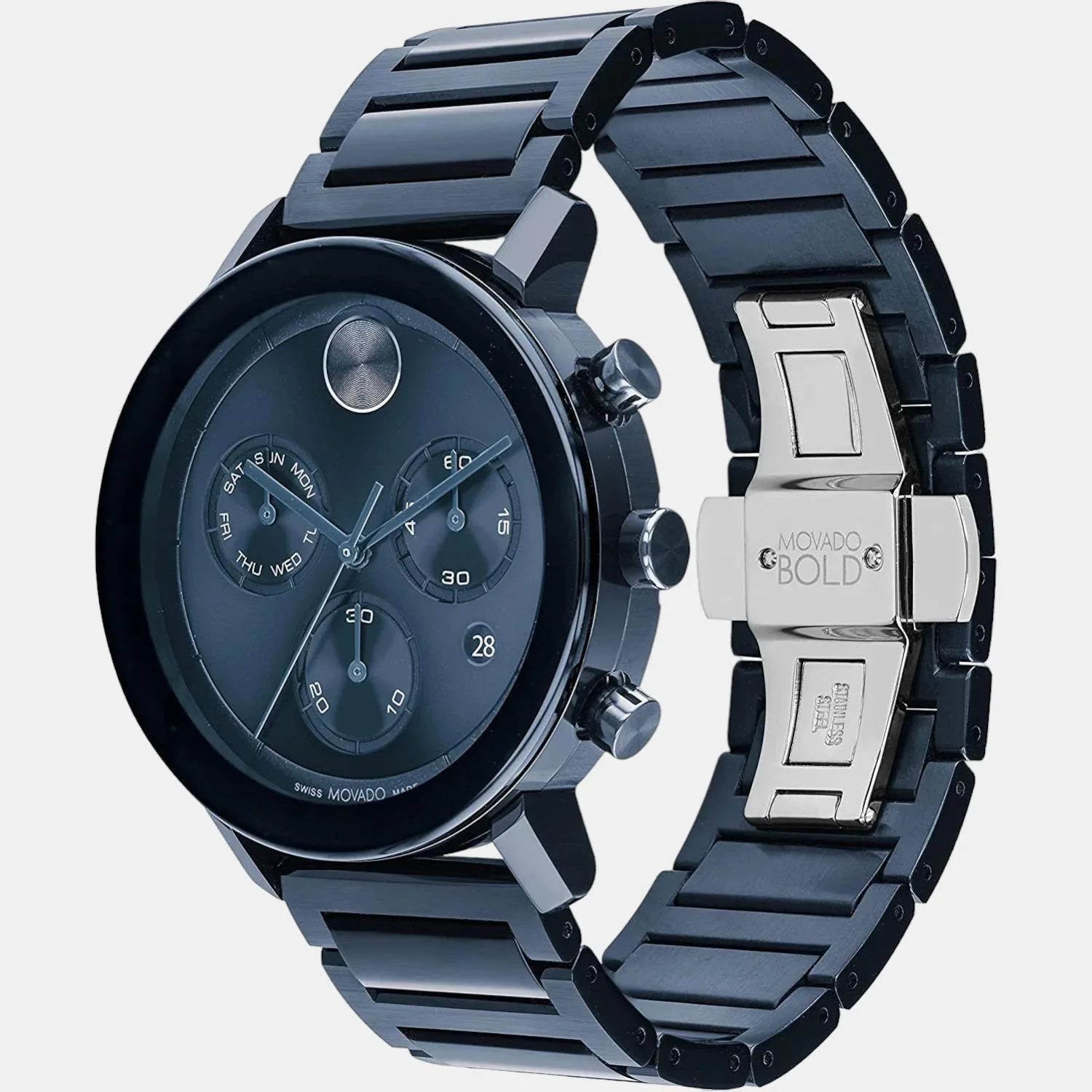 Bold Evolution Men Quartz Blue Dial Chronograph Stainless Steel Watch 3600812 - Image 2