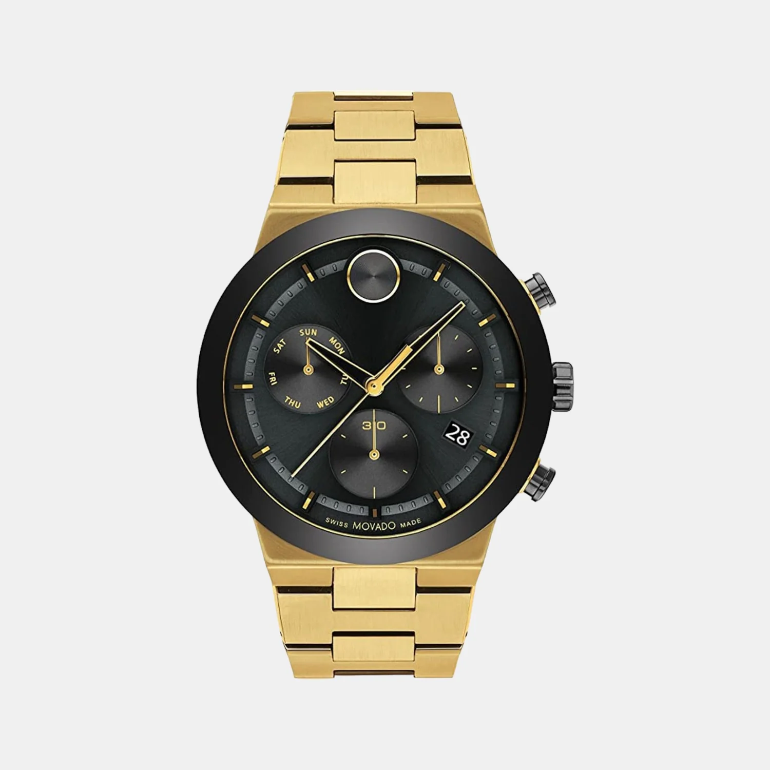 Bold Fusion Men Quartz Black Dial Chronograph Stainless Steel Watch 3600858