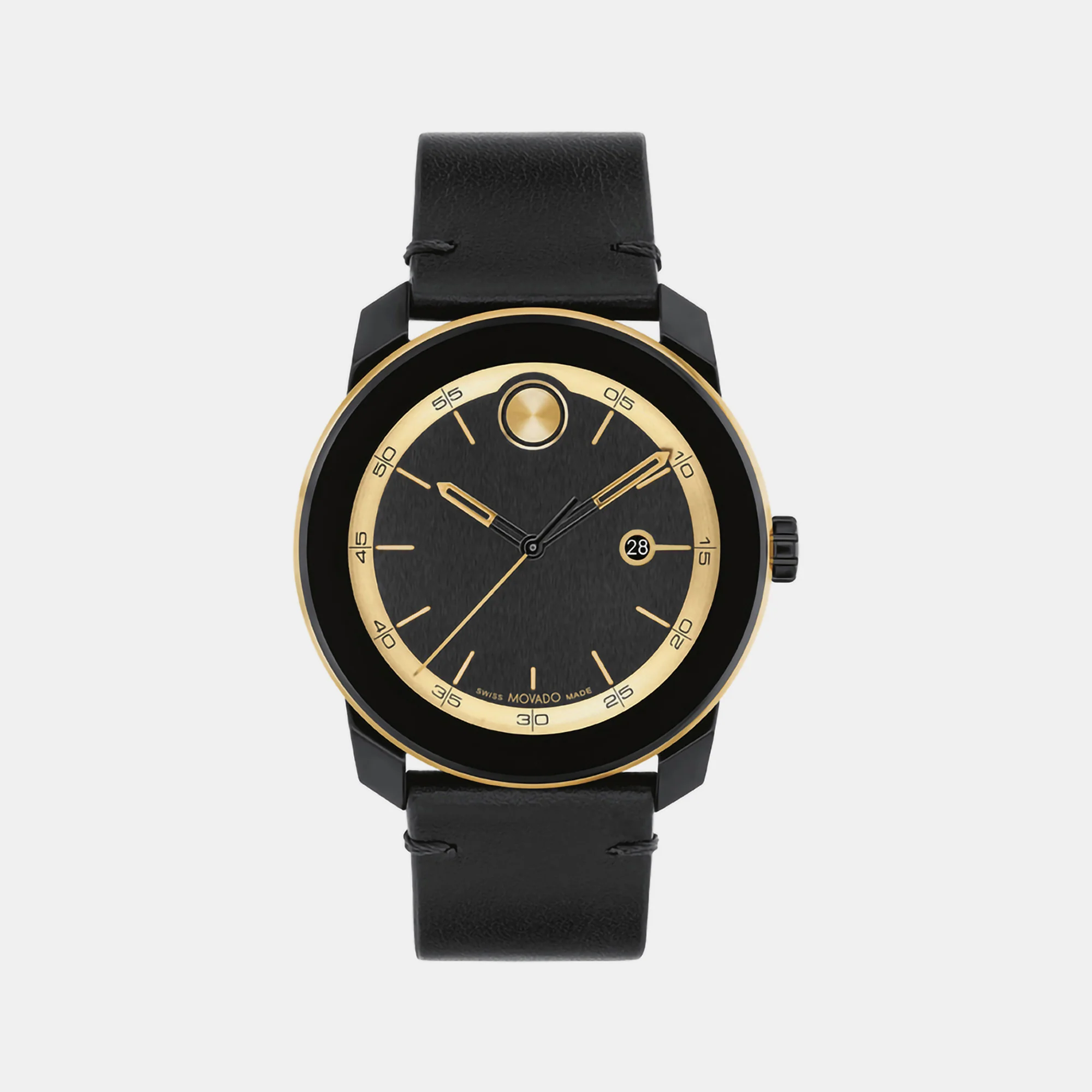 Bold Men Quartz Black Dial Analog Leather Watch 3601130