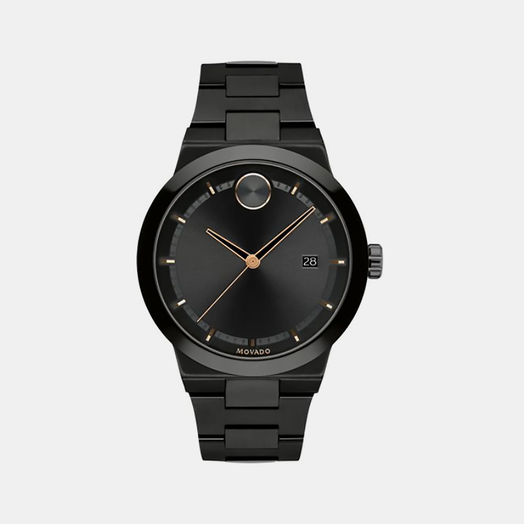 Bold Men Quartz Black Dial Analog Stainless Steel Watch 3600662