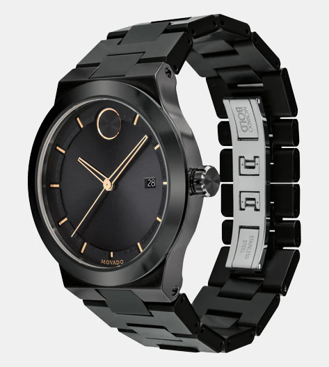 Bold Men Quartz Black Dial Analog Stainless Steel Watch 3600662 - Image 2