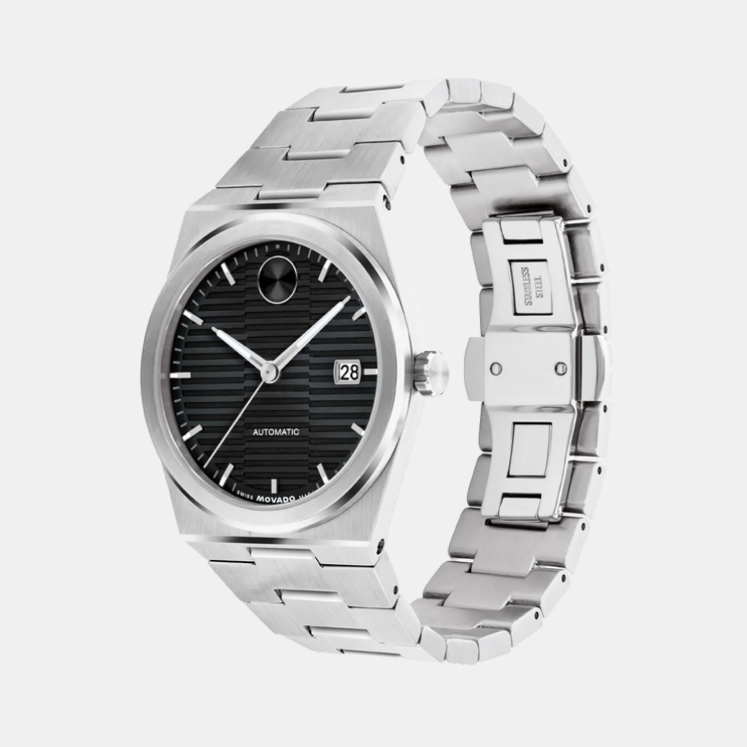 Bold Men Quartz Black Dial Analog Stainless Steel Watch 3600941 - Image 3