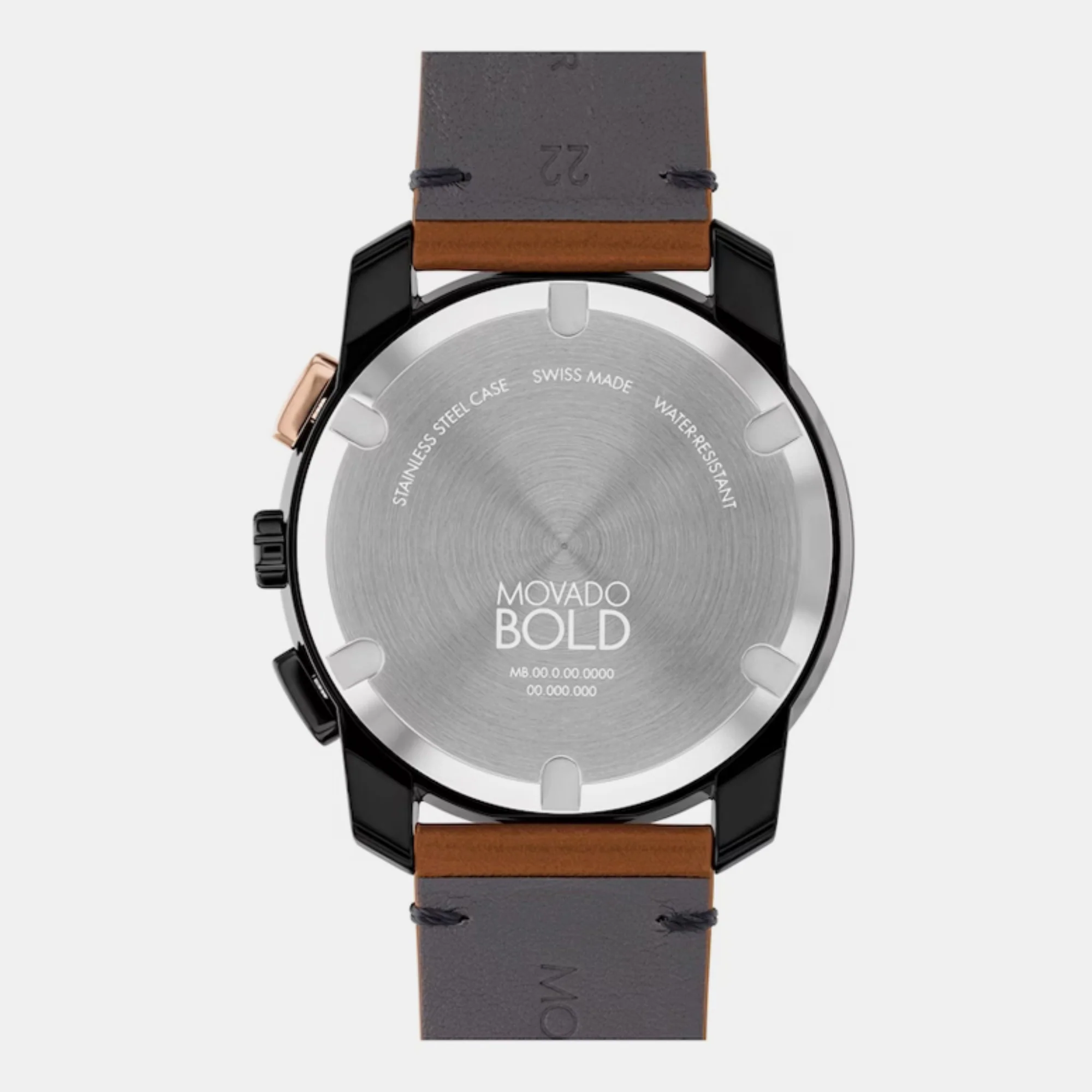 Bold Men Quartz Black Dial Chronograph Leather Watch 3601115 - Image 4