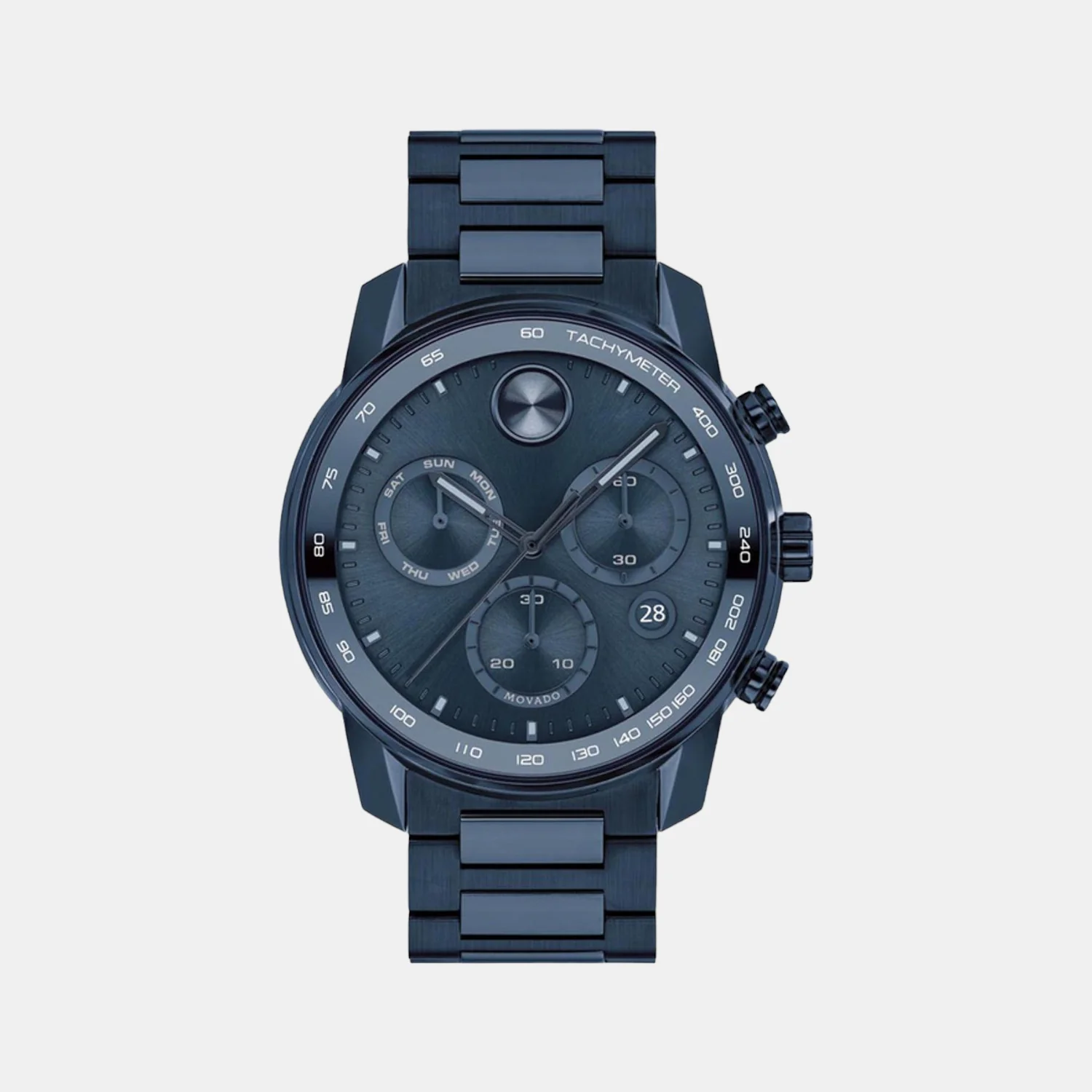 Bold Men Quartz Blue Dial Analog Stainless Steel Watch 3600742