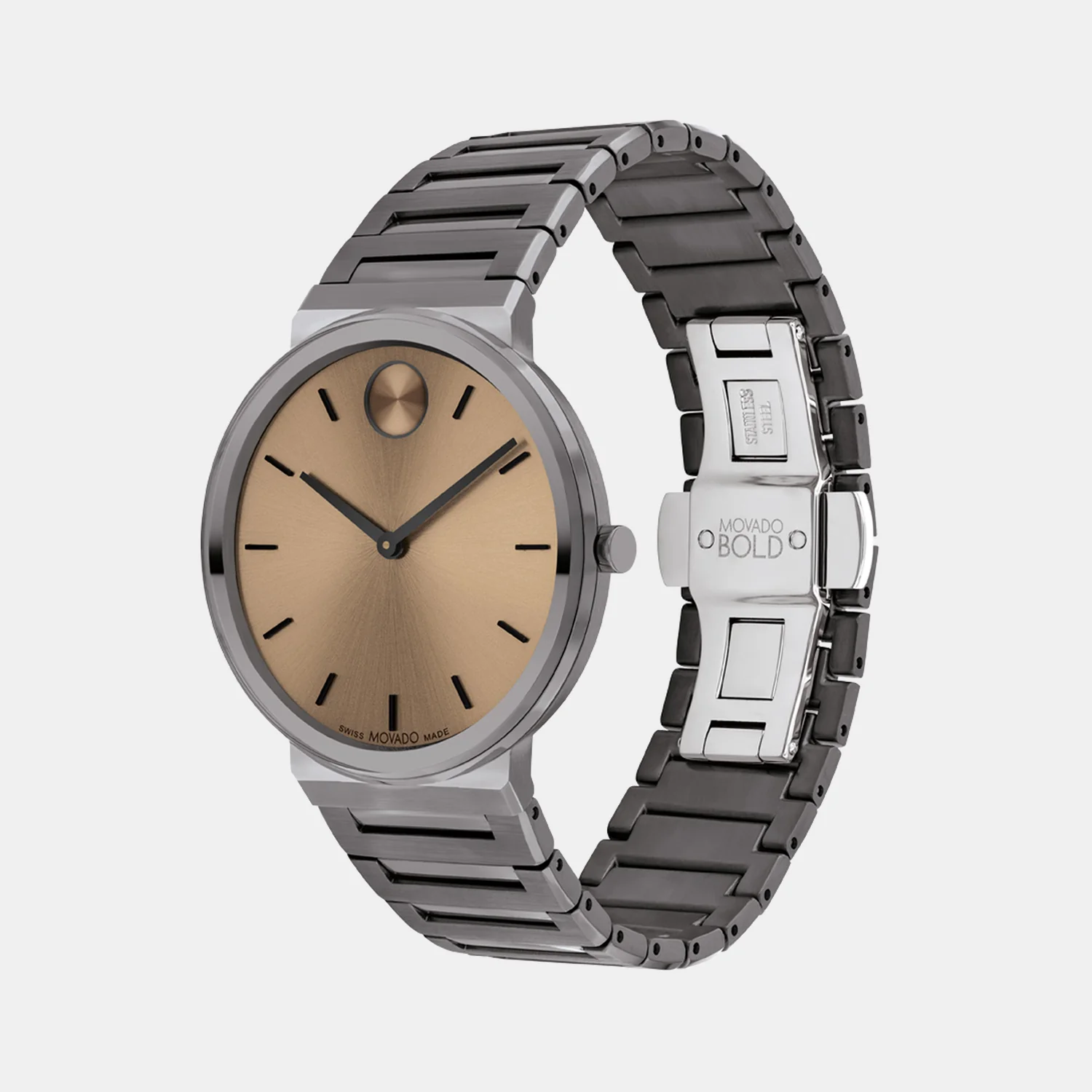 Bold Men Quartz Brown Dial Analog Stainless Steel Watch 3601202 - Image 2