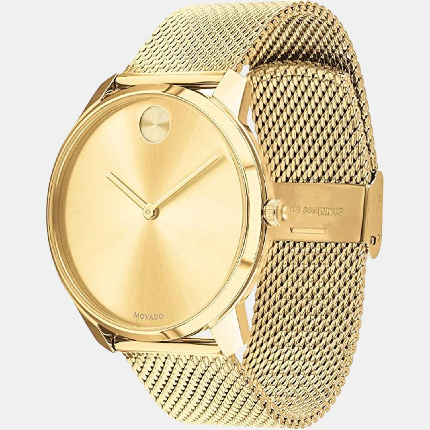 Bold Men Quartz Gold Dial Analog Stainless Steel Watch 3600588 - Image 2