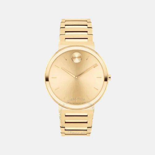 Bold Men Quartz Gold Dial Analog Stainless Steel Watch 3601081 - Image 2