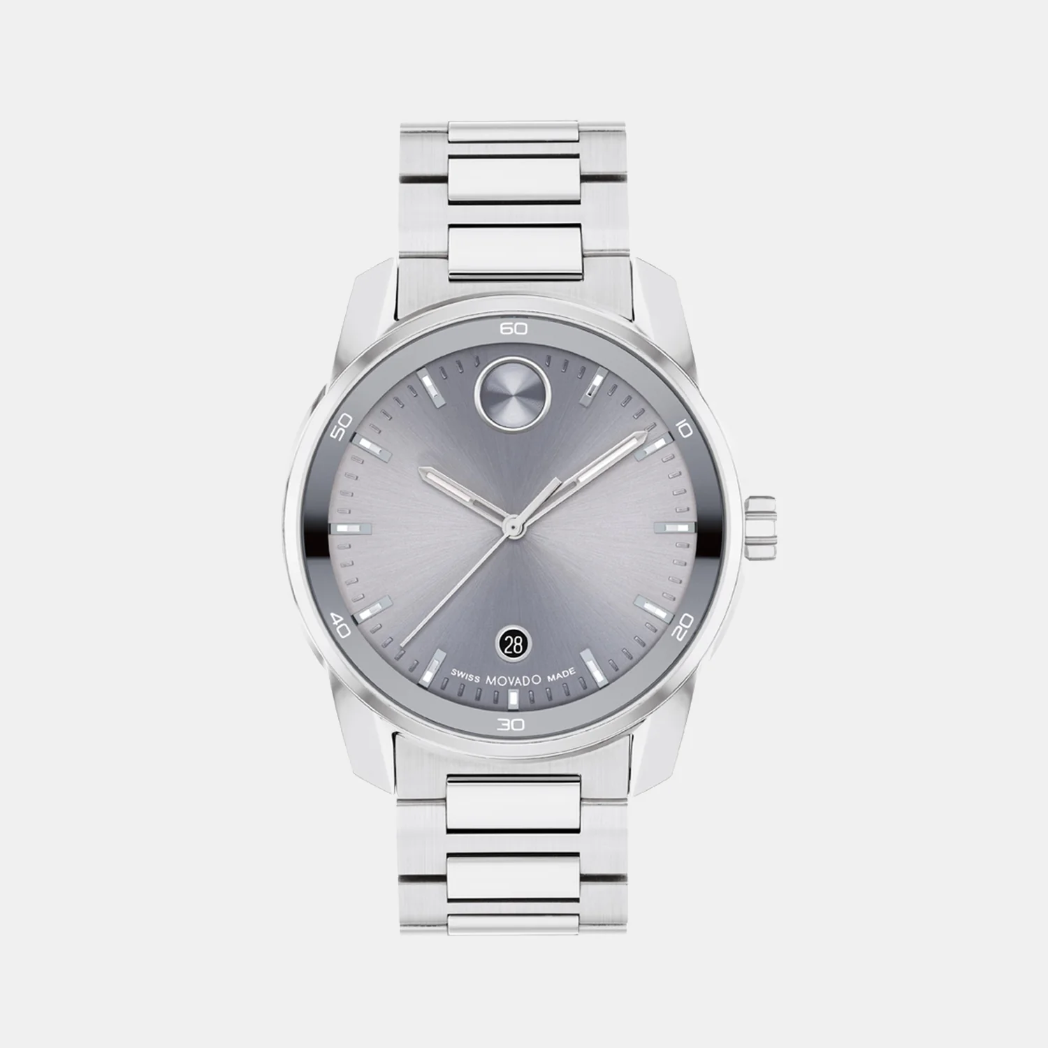 Bold Men Quartz Grey Dial Analog Stainless Steel Watch 3601204
