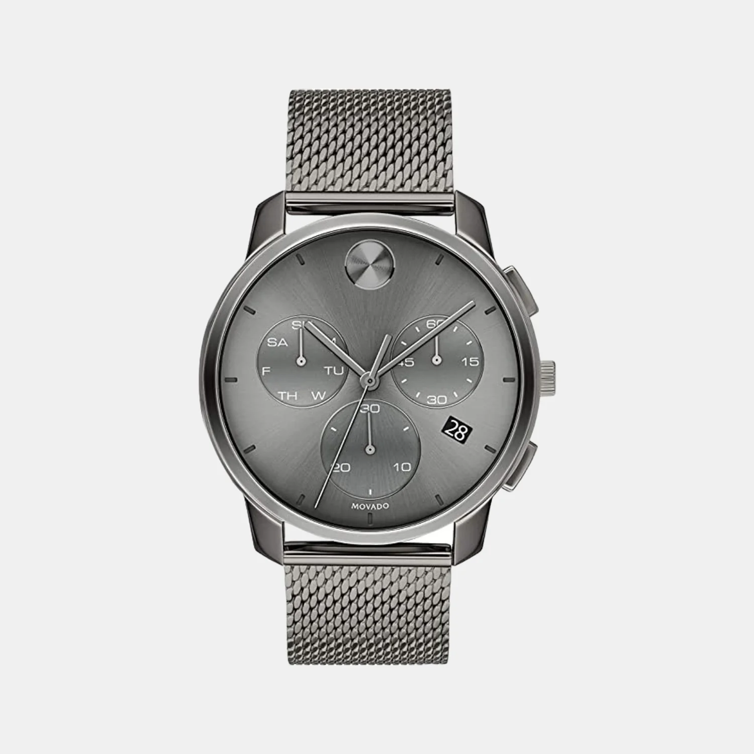 Bold Men Quartz Grey Dial Chronograph Stainless Steel Watch 3600635