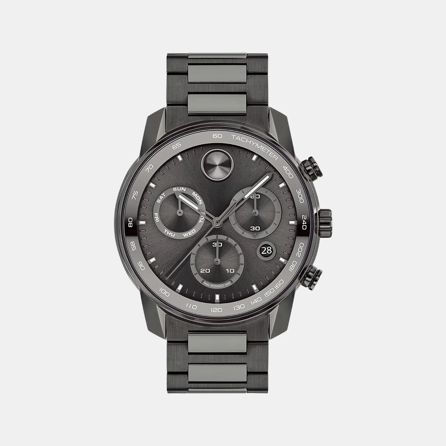 Bold Men Quartz Grey Dial Chronograph Stainless Steel Watch 3600743