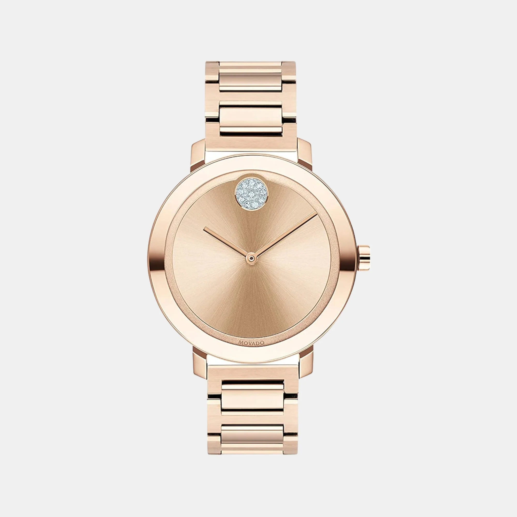 Bold Men Quartz Rose Gold Dial Analog Stainless Steel Watch 3600650