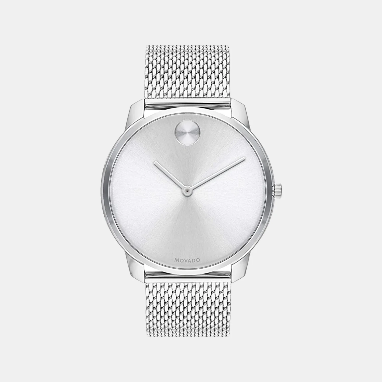 Bold Men Quartz Silver Dial Analog Stainless Steel Watch 3600589