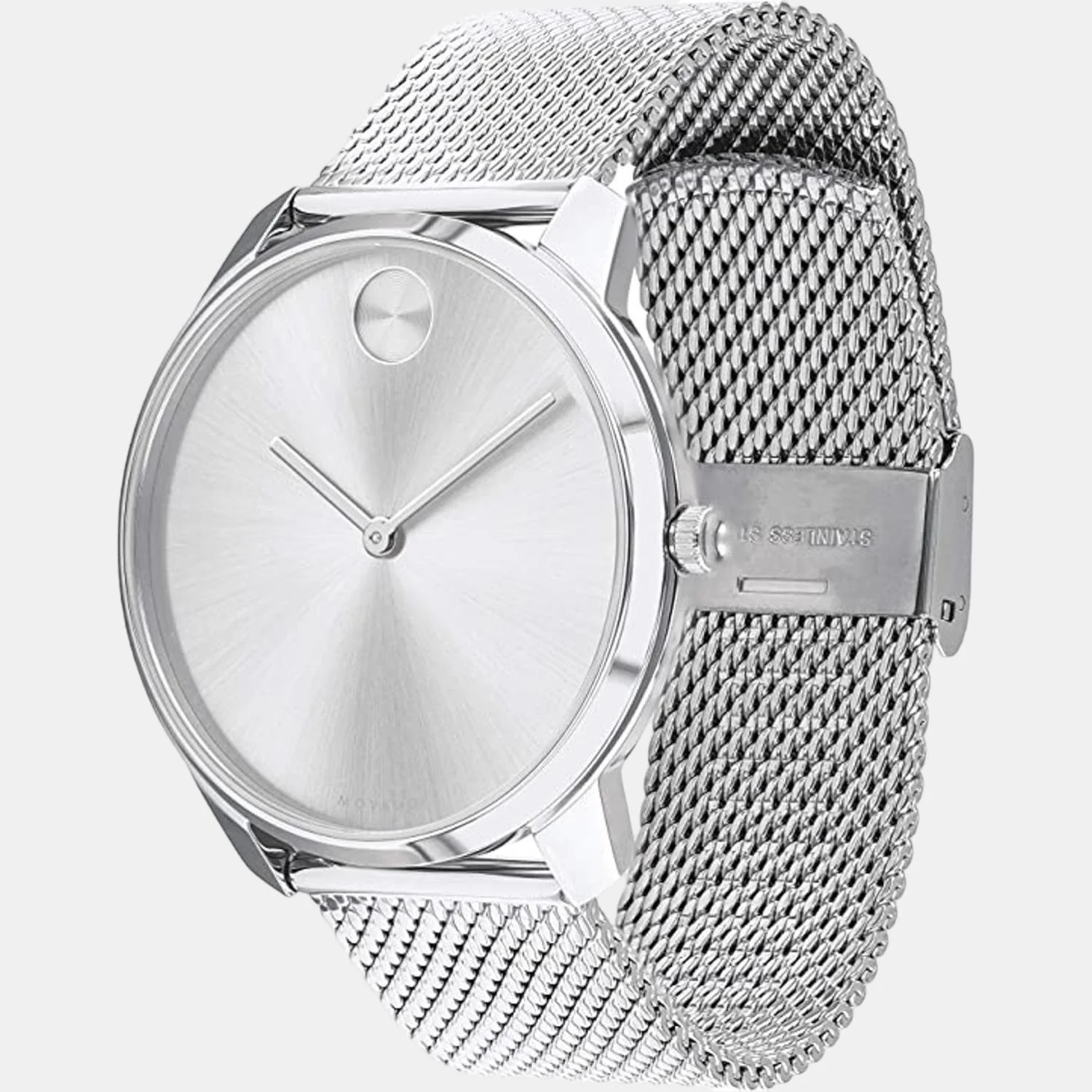 Bold Men Quartz Silver Dial Analog Stainless Steel Watch 3600589 - Image 2