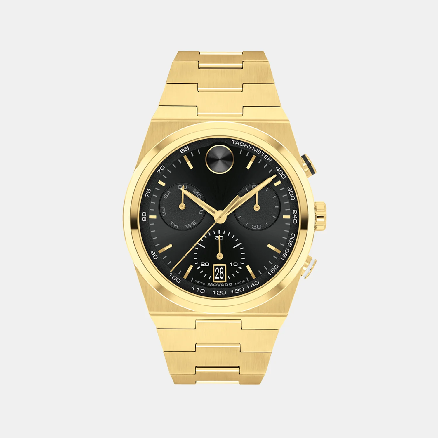 Bold Quest Men Quartz Black Dial Chronograph Stainless Steel Watch 3601198