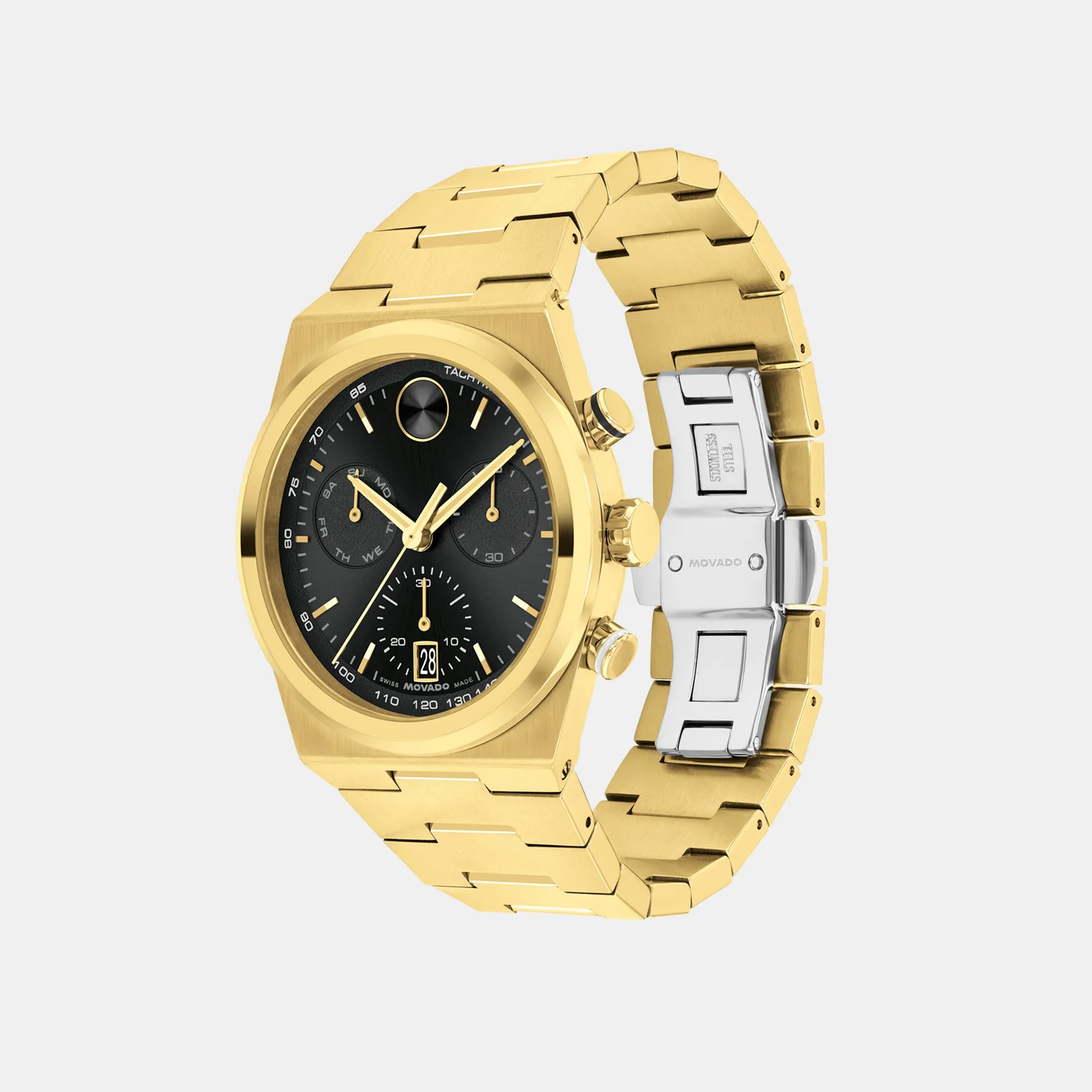 Bold Quest Men Quartz Black Dial Chronograph Stainless Steel Watch 3601198 - Image 2