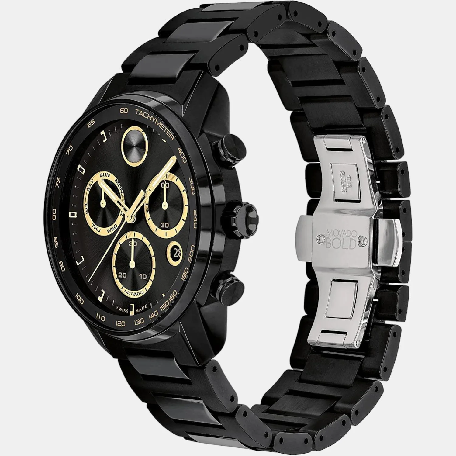 Bold Verso Men Quartz Black Dial Chronograph Stainless Steel Watch 3600906 - Image 2