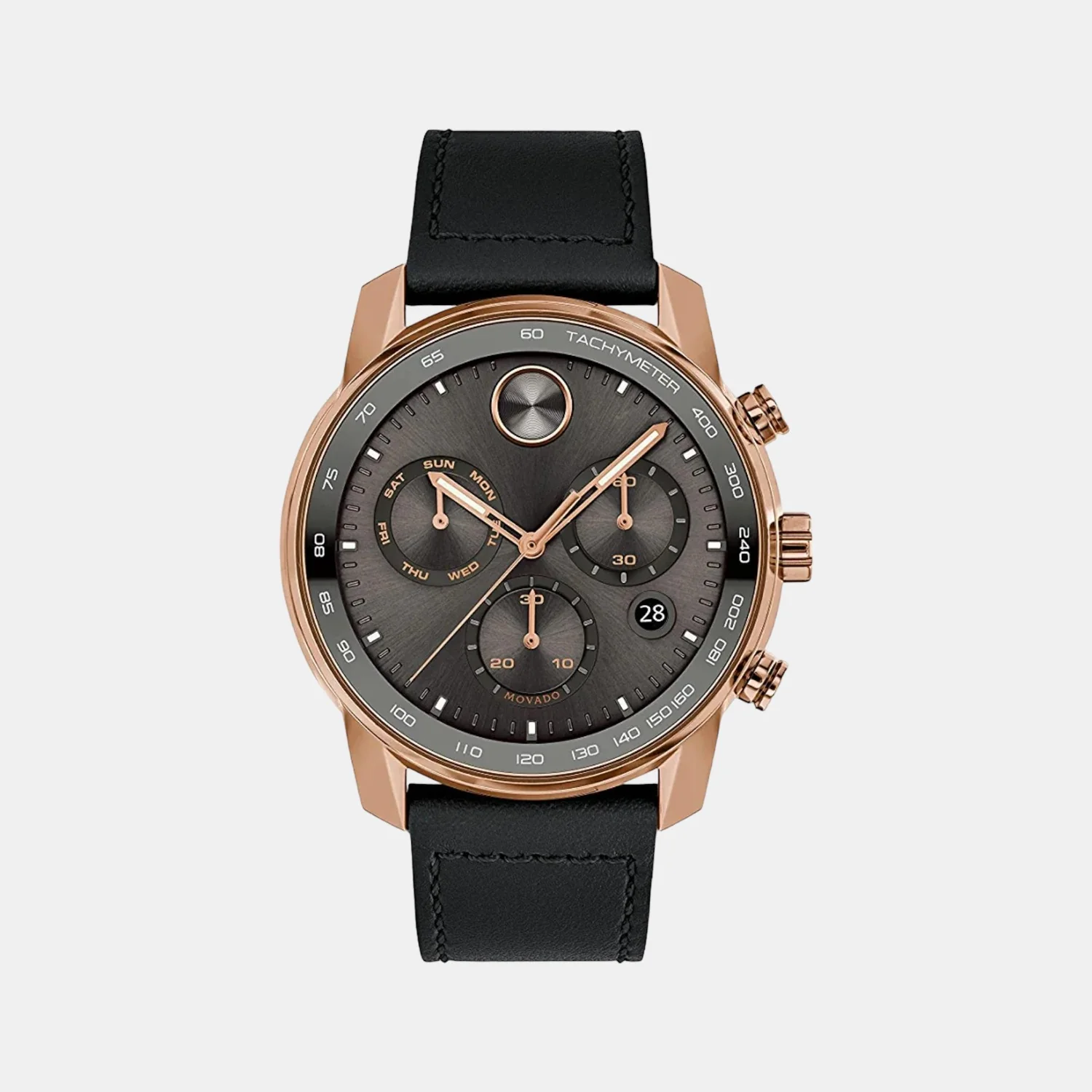 Bold Verso Men Quartz Grey Dial Chronograph Leather Watch 3600739