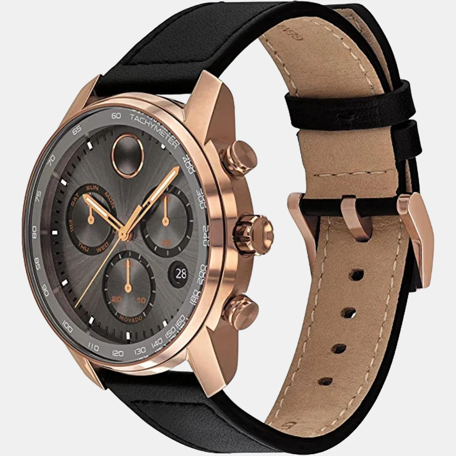 Bold Verso Men Quartz Grey Dial Chronograph Leather Watch 3600739 - Image 2
