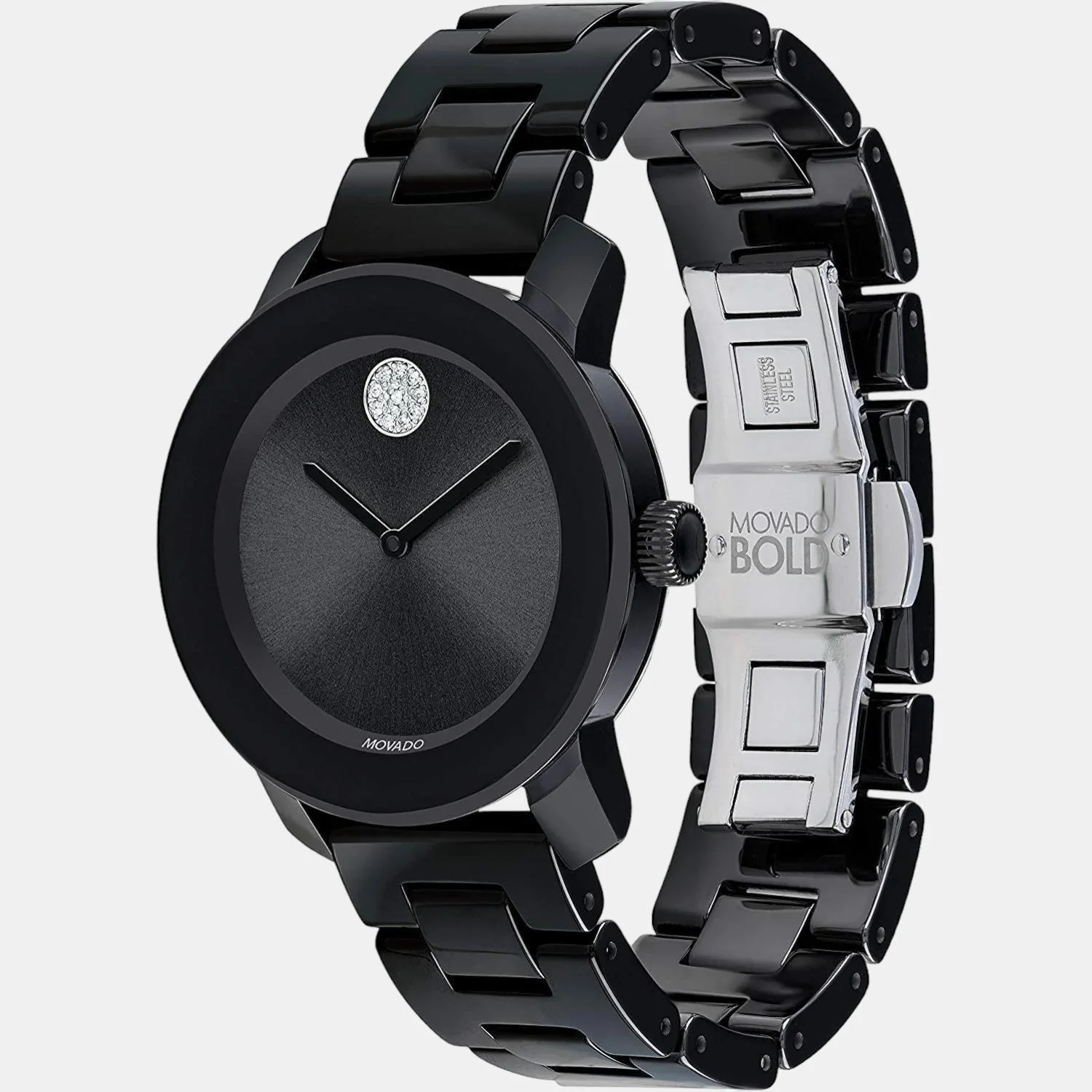 Bold Women Quartz Black Dial Analog Stainless Steel Watch 3600535 - Image 2