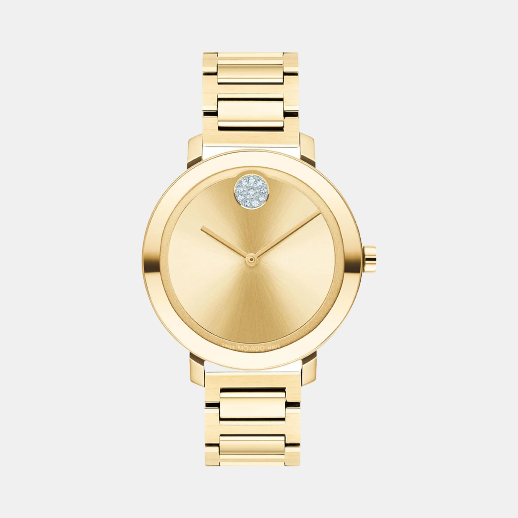 Bold Women Quartz Gold Dial Analog Stainless Steel Watch 3600823