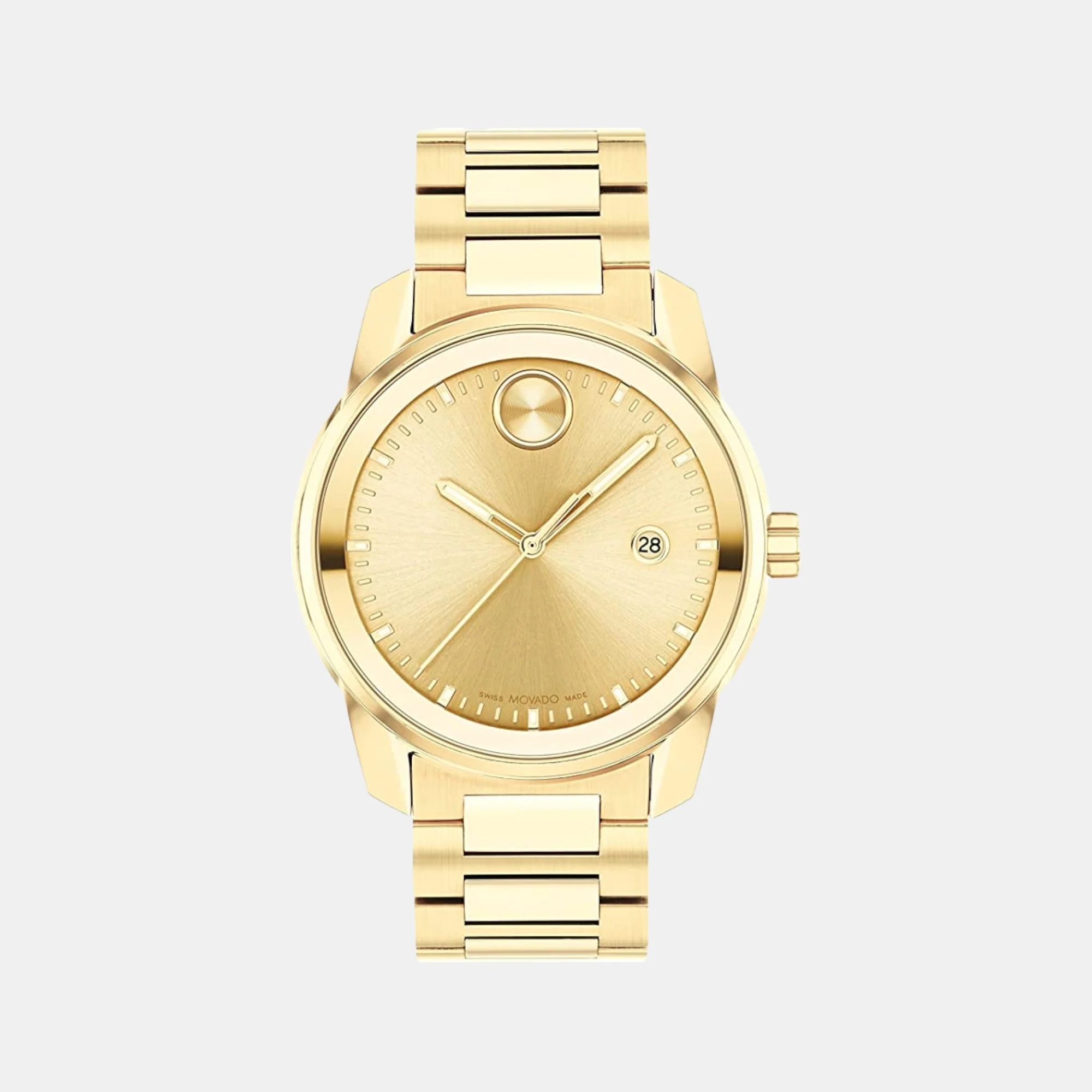 Bold Women Quartz Gold Dial Analog Stainless Steel Watch 3600861