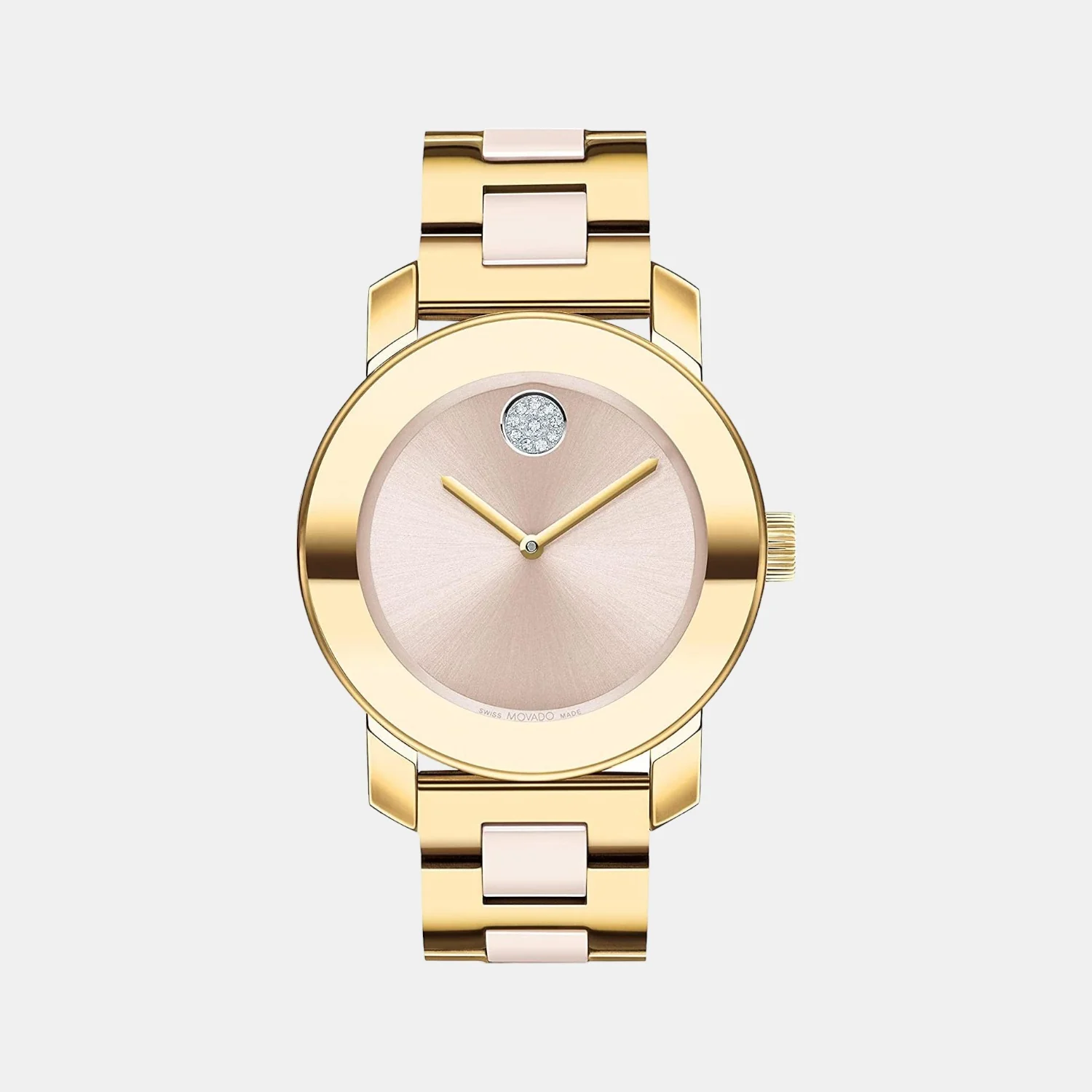 Bold Women Quartz Pink Dial Analog Stainless Steel Watch 3600640