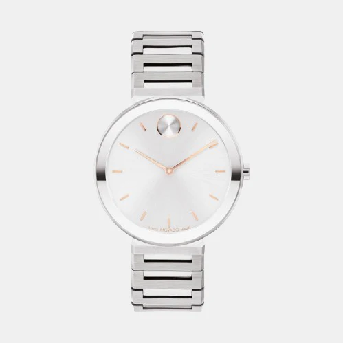 Bold Women Quartz Silver Dial Analog Stainless Steel Watch 3601090