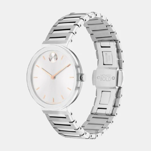 Bold Women Quartz Silver Dial Analog Stainless Steel Watch 3601090 - Image 2